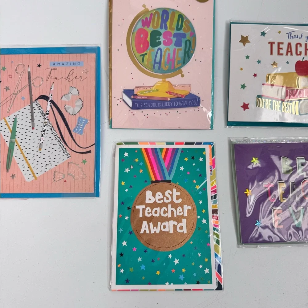 Lot of 8 Teacher Greeting Cards with Envelopes